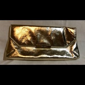 Gold Thierry Mugler Envelope Clutch Bag